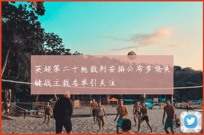 英超第二十轮裁判安排公布多场关键战主裁名单引关注